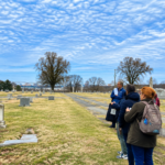 Coppin State, Johns Hopkins, and Morgan State students touring Mt. Auburn Cemetery as part of a collaborative study of Baltimore’s historic Black cemeteries.