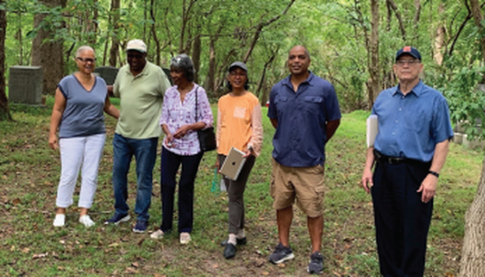 Coppin State, Johns Hopkins, and Morgan State students touring Mt. Auburn Cemetery as part of a collaborative study of Baltimore’s historic Black cemeteries.